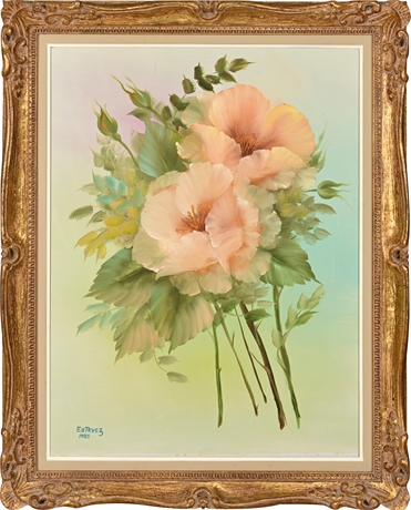 Vintage Bill Estevez Floral Still-Life