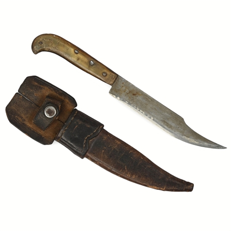 Antique Knife with Antler Handle, 7.75" Overall Length