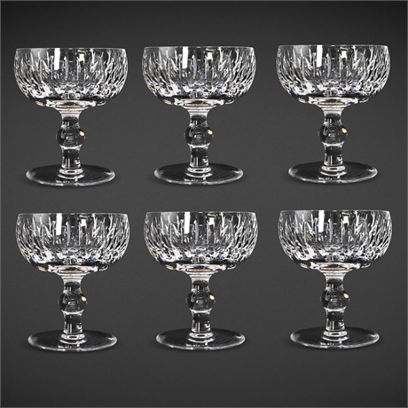 (6) Waterford® Crystal Maureen Champagne Coupes – Hand-Cut Ireland