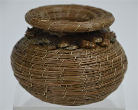 Artisan Crafted Pine Needle Basket