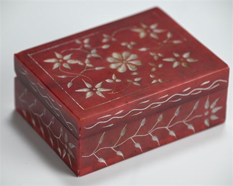 Carved Soapstone Jewelry Box