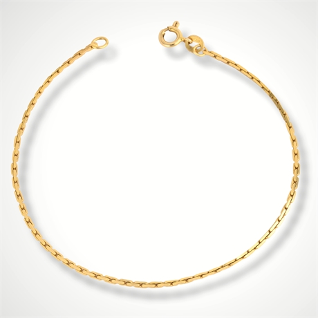 14K Italian Gold Box Chain Bracelet, 7.5", 3g