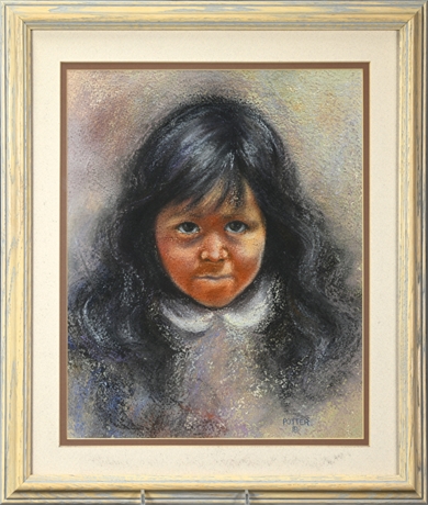 Jan Potter Portrait of a Girl in Pastel