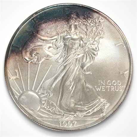 1997 American Silver Eagle with Natural Toning