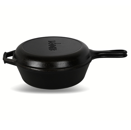 Lodge Cast Iron Combo Cooker – U.S.A. 8CF, Double Handle & Heat Ring