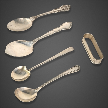Sterling Silver Flatware & Napkin Ring — Gorham, Oneida, Lullaby