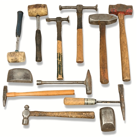 Assorted Hammers & Metal Working Tools