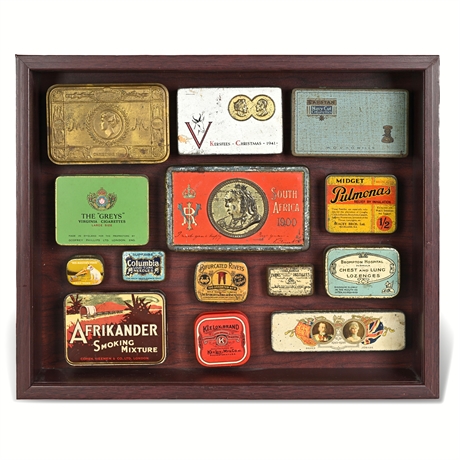 Vintage Advertising Tins Shadow Box Collection (14 pcs)