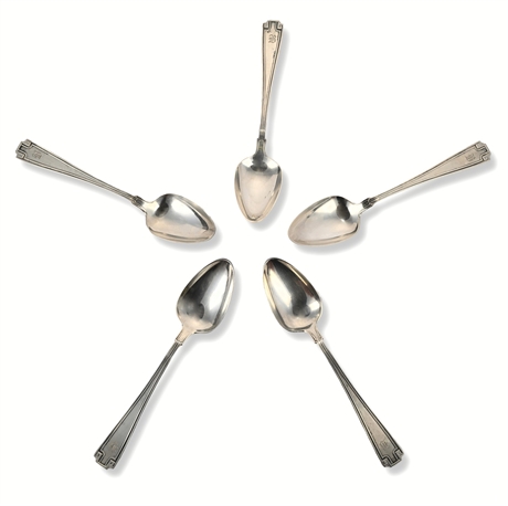 1920s Gorham “Etruscan” Sterling Silver Spoons – Monogrammed “B” – Set of 5