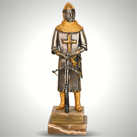 Giuseppe Vasari French Crusader, Italian Gilt Bronze Sculpture