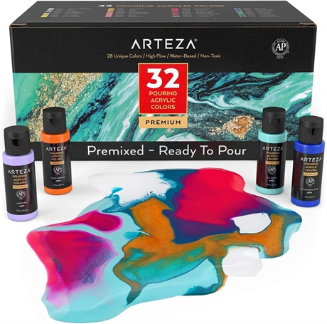 Arteza 32 Pouring Acrylic Colors