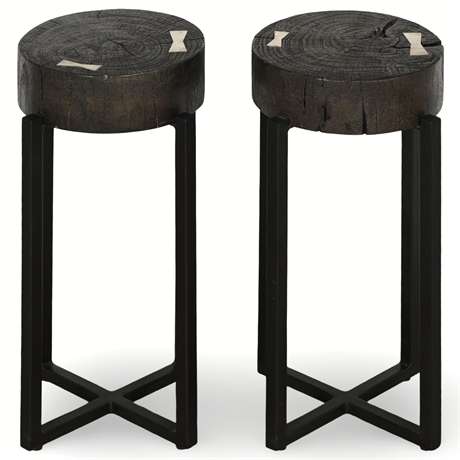 Pair Espresso 'Alex' Accent Tables