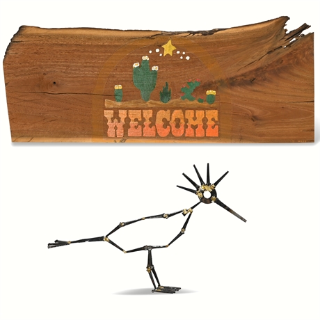 Roadrunner & Welcome Sign