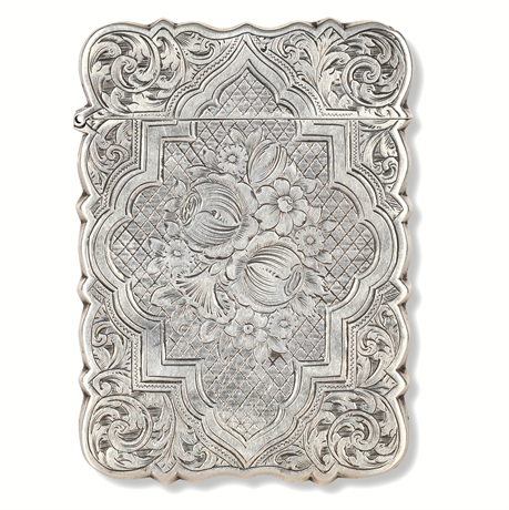 Sterling Silver Victorian Calling Card Case by Hilliard & Thomason, Birmingham