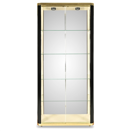 DIA Glass Display Cabinet Brass Black Mirrored