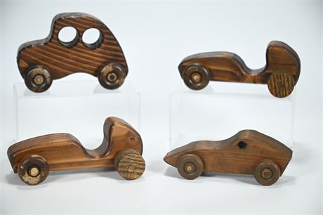 Hand Carved Wooden Toy Cars