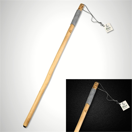 Summers Crafts Signed Walking Stick Cat’s Eye Wood Burned 40"