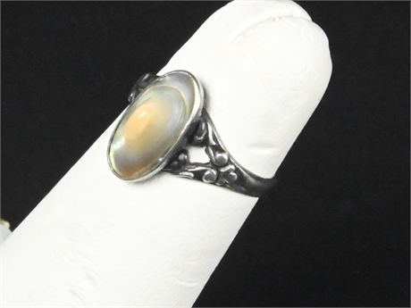 Vintage Sterling & Blister Pearl Ring