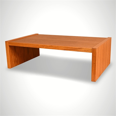 Danish Modern Teak Waterfall Coffee Table / Low Bench, Made in Denmark