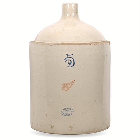 Red Wing Union Stoneware Co 5-Gallon Shoulder Jug w/ Wing Stamp