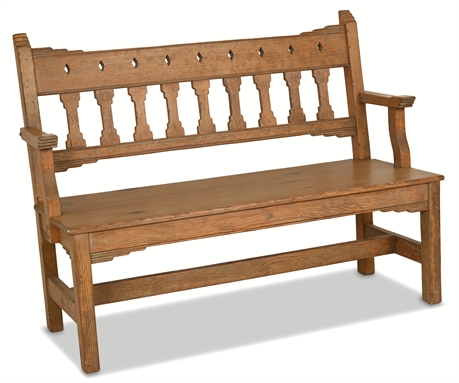 50" Rustic Solid Wood Bench