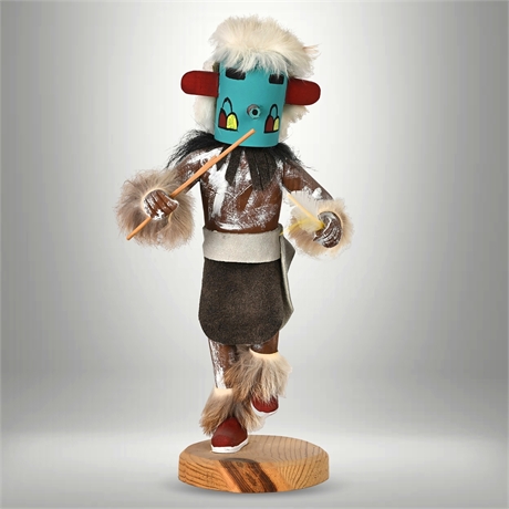 C.W. Tom Hopi “Early Morning Singer” Kachina – Hand Carved, Signed, Masked