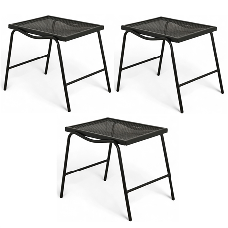 Set of Three Stacking Metal Patio Tables