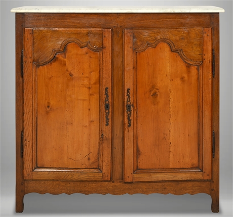 19th Century Walnut Cabinet with Marble Top