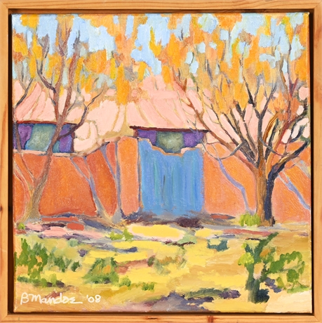 Bonnie Mandoe 'Southwest Adobe' Oil on Stretched Canvas