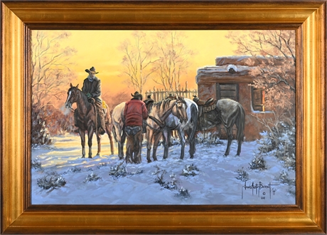 Travis Austin Bennett 'Two Going Two Staying Too Cold Too Bad' Original Oil