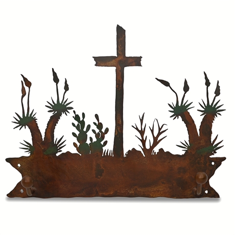 Cowboy Cross - Rustic Metal Wall Hooks