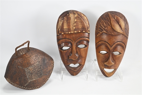 Pair Carved Masks