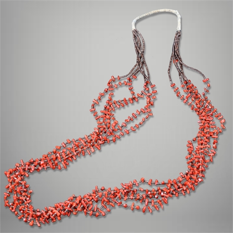 Vintage Six Strand Coral Necklace