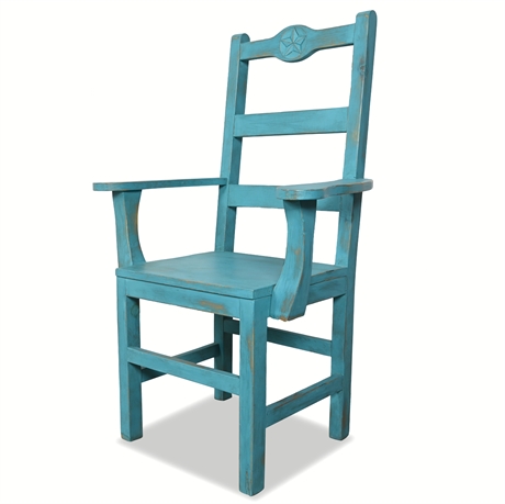 Rustic Turquoise "Texas Lonestar" Accent Armchair