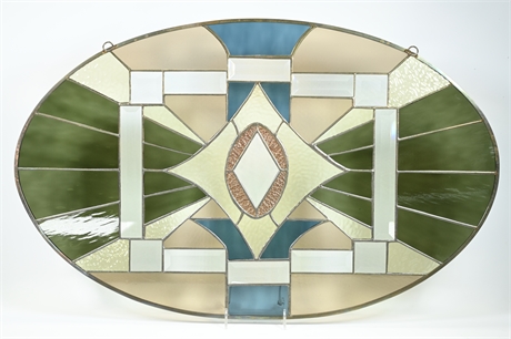 Stained Glass Oval Panel