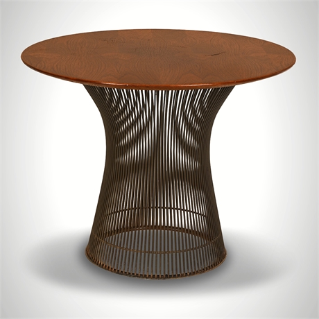 Warren Platner for Knoll Rosewood Side Table, Black Wire Base, 1970s