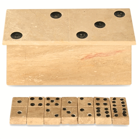 Marble Domino Set with Storage Box