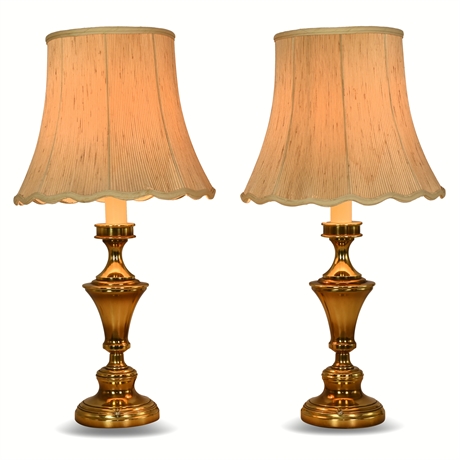 Pair Brass Lamps