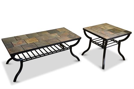 Slate-Top Occasional Table Set