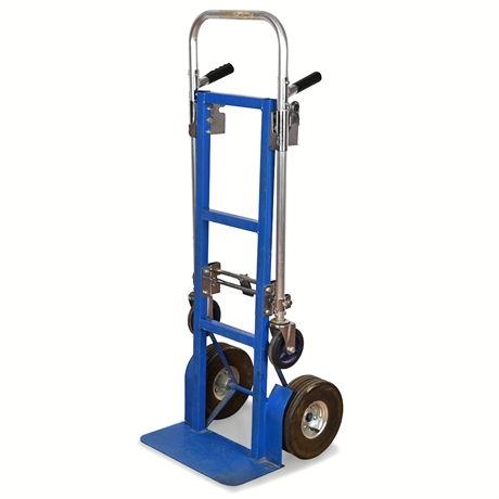 Industrial 2-Way Hand Truck & Platform Dolly — Steel Frame, 10" Tires