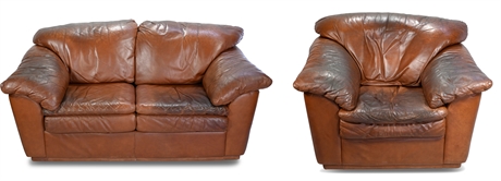 Leather Love Seat & Arm Chair