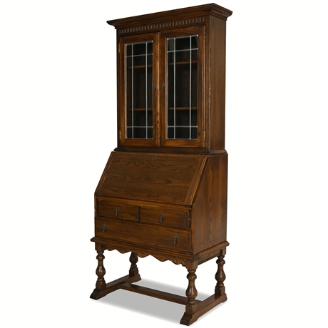 Ethan Allen® Royal Charter Oak Drop Front Secretary with Hutch