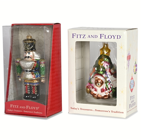 Fitz & Floyd Blown Glass Ornaments