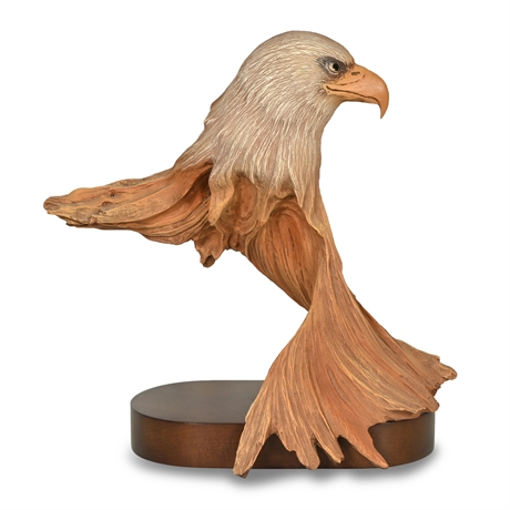 “Winged Fortress” Rick Cain Carved Eagle Statue