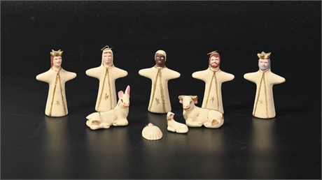 9 Piece Pottery Nativity