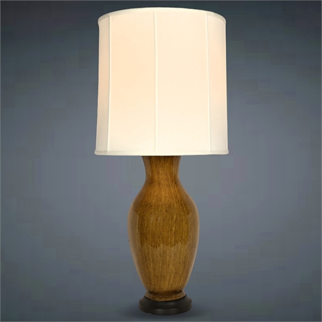 Modern Table Ceramic Wood Look Table Lamp