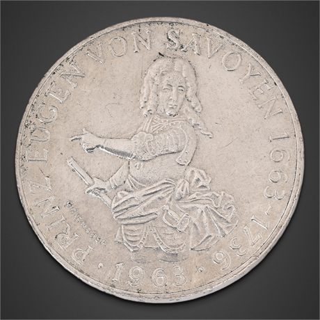 1963 Austria 25 Schilling Silver — Prinz Eugen von Savoyen Commemorative