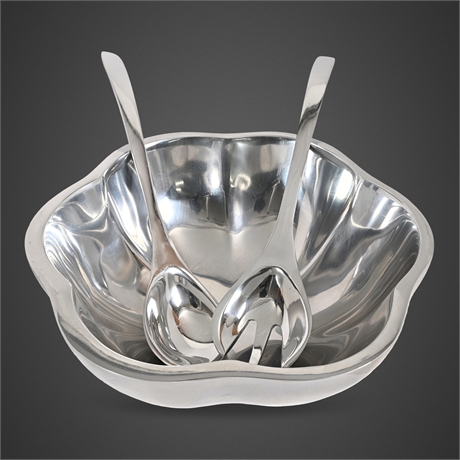 Nambe 606 Bowl w/ 576 Servers Mid Century Modern Alloy Set