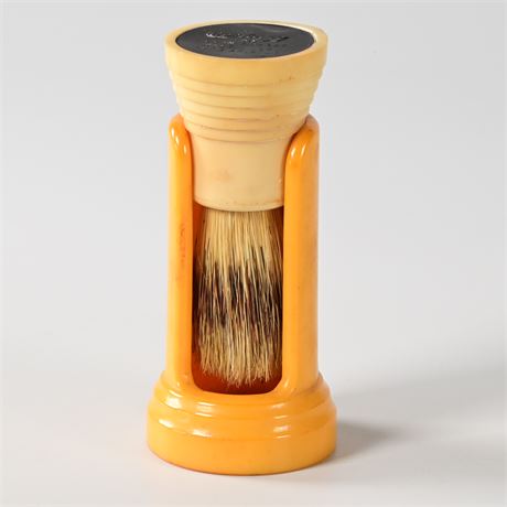 Vintage Century Shaving Brush with Butterscotch Bakelite Stand