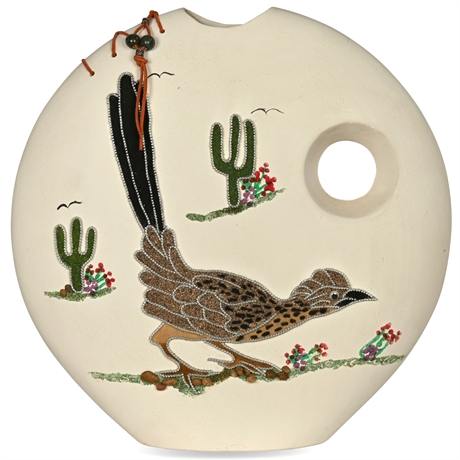 Southwest Roadrunner Vase